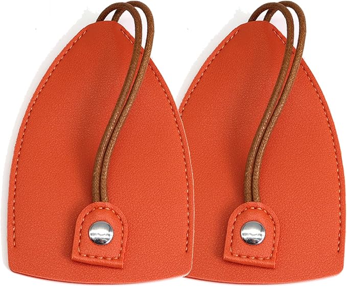 pvotawp 2PCS PU Leather Pull-Out Key Case Cover Large Capacity Orange