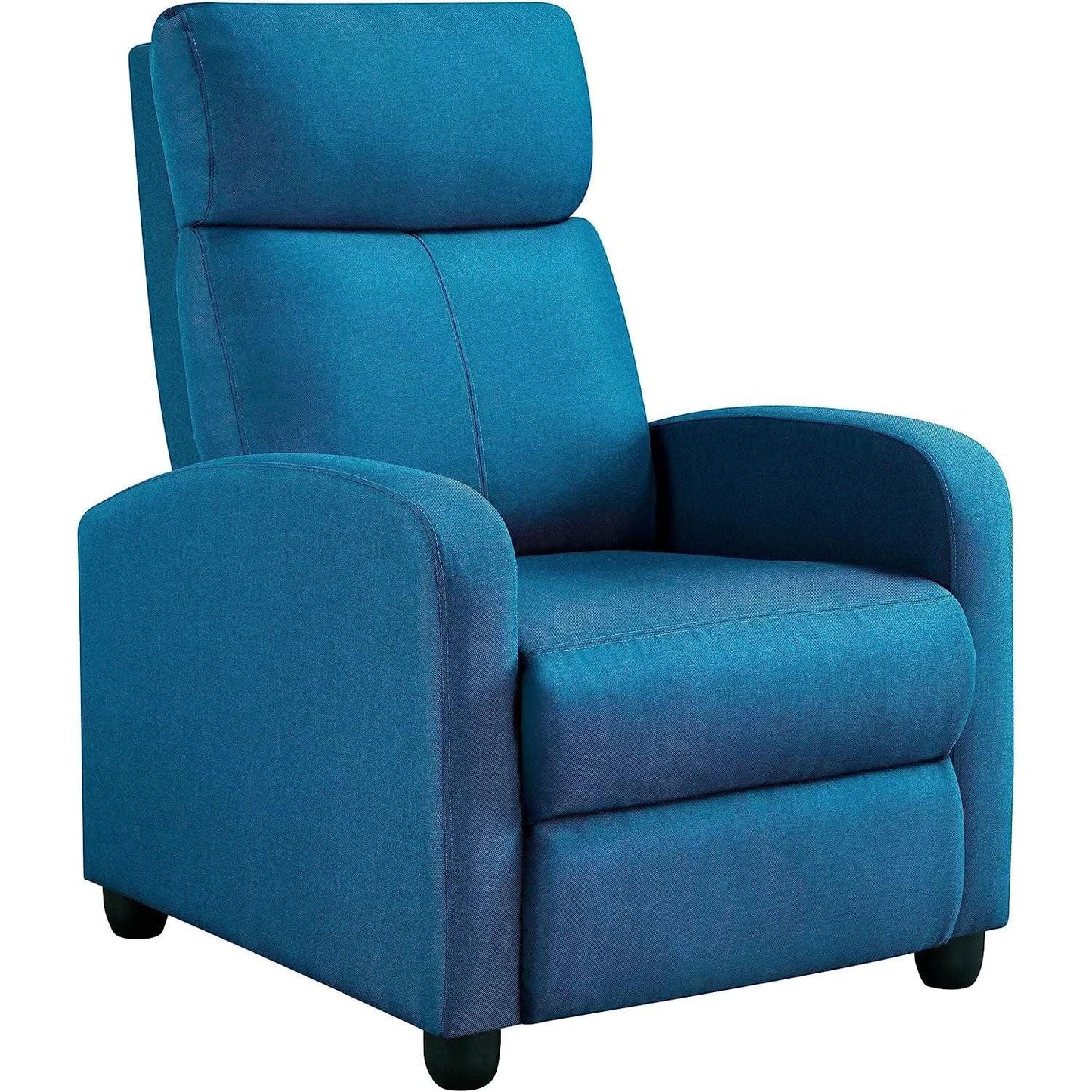 Blue Fabric Recliner Chair For Living Room Comfort
