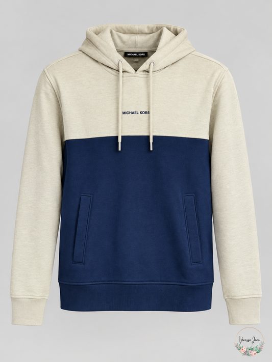 Michael Kors Blue and Tan Pullover Hoodie Men’s Lg