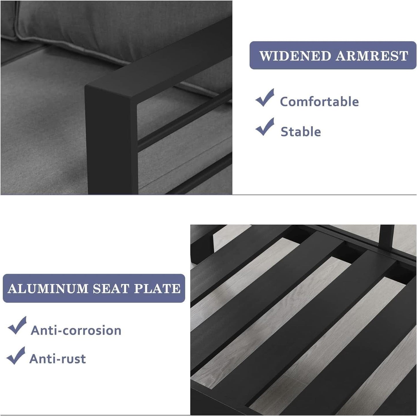 Aluminum Loveseat Sofa for All-Weather Outdoor Relaxation