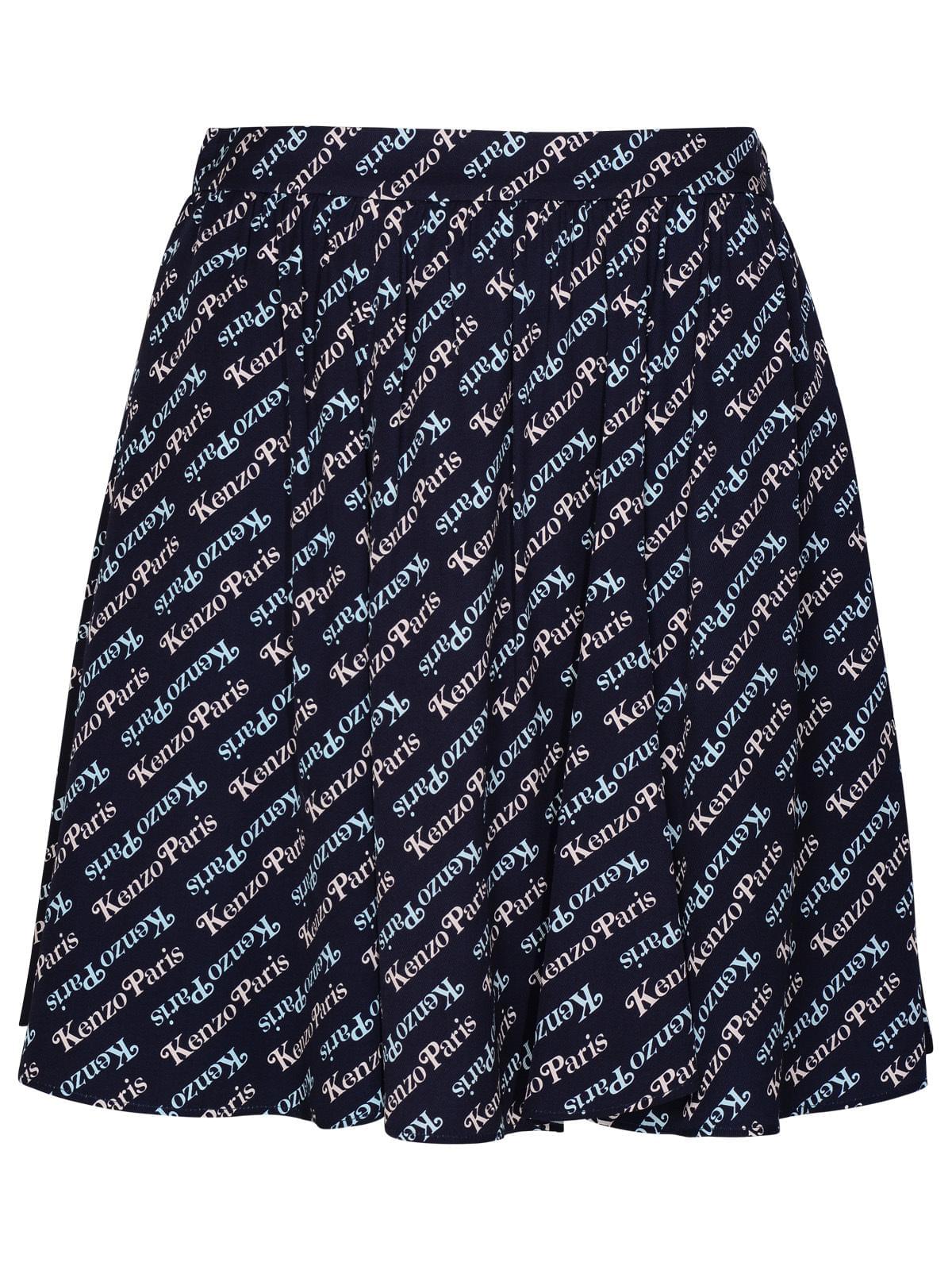 Kenzo 'Verdy By Kenzo' Blue Viscose Miniskirt Women