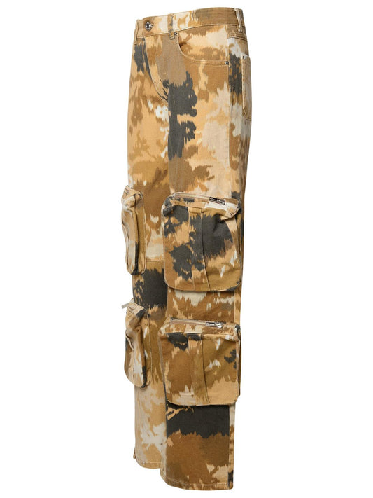 Blumarine Brown Cotton Cargo Jeans Women