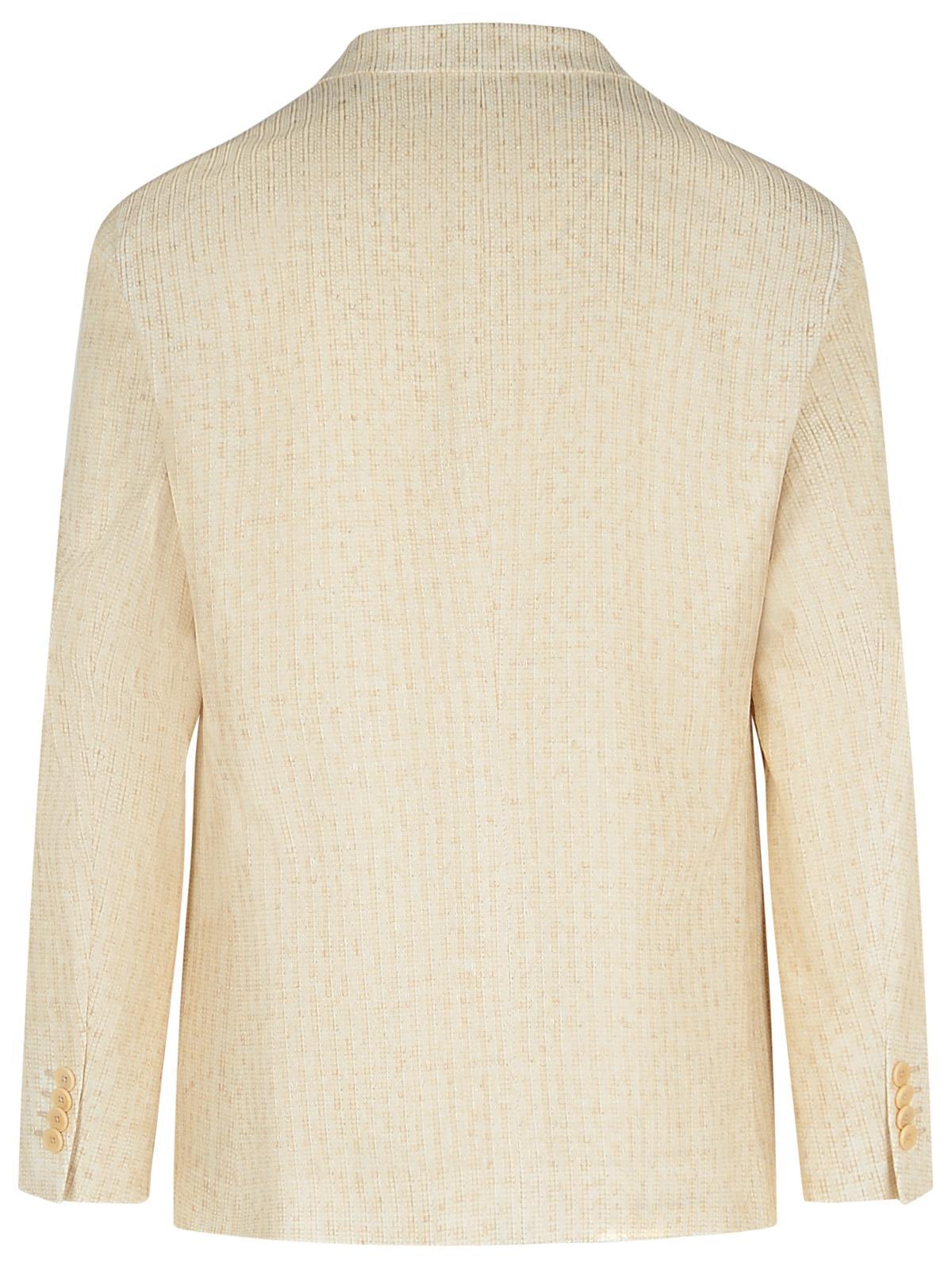Etro Blazer In Cream Linen Blend Men