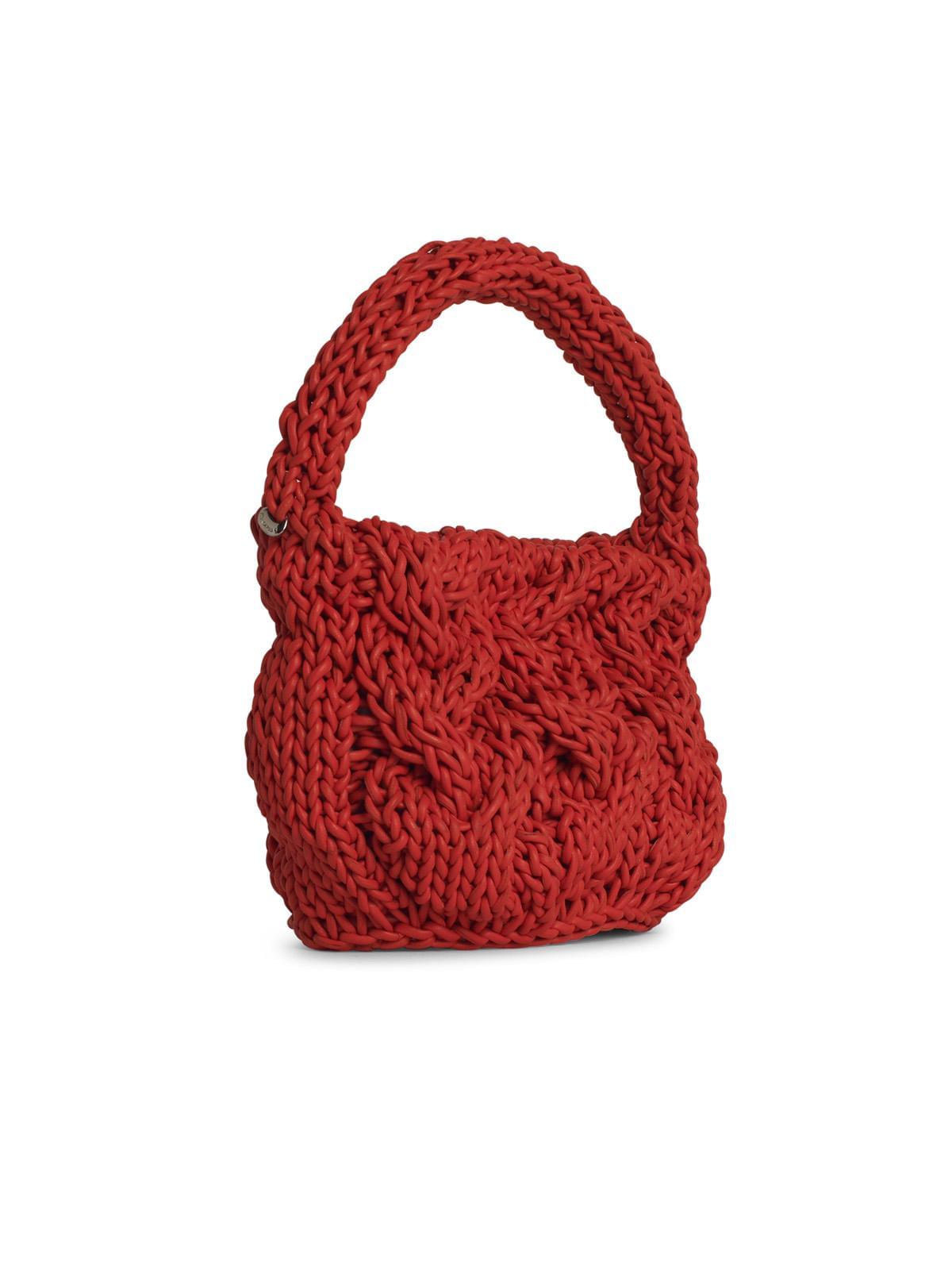 Jw Anderson 'Knit' Orange Leather Bag Women