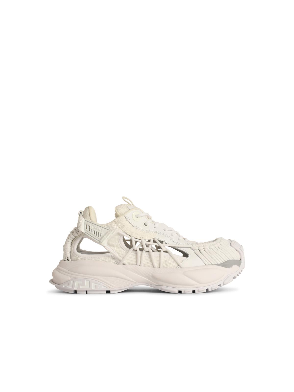 Versace 'Mercury' White Leather Blend Sneakers Men