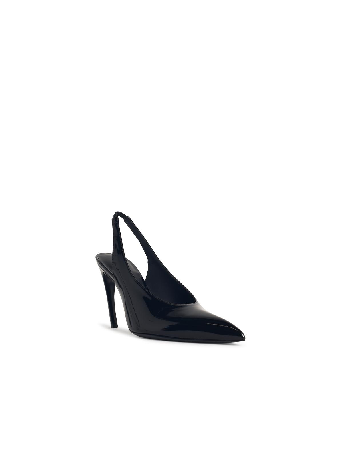 The Attico Slingback 'Viper' In Black Synthetic Paint Women