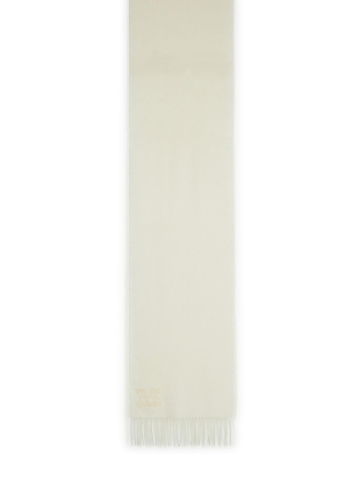 Max Mara 'Wsdalia' Optical White Cashmere Scarf Women