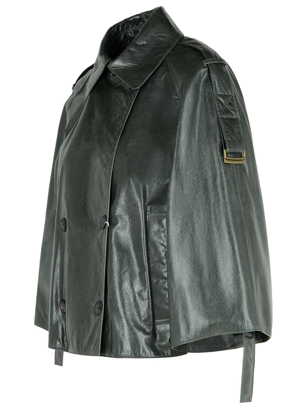 Max Mara 'Tenace' Grey Leather Jacket Women