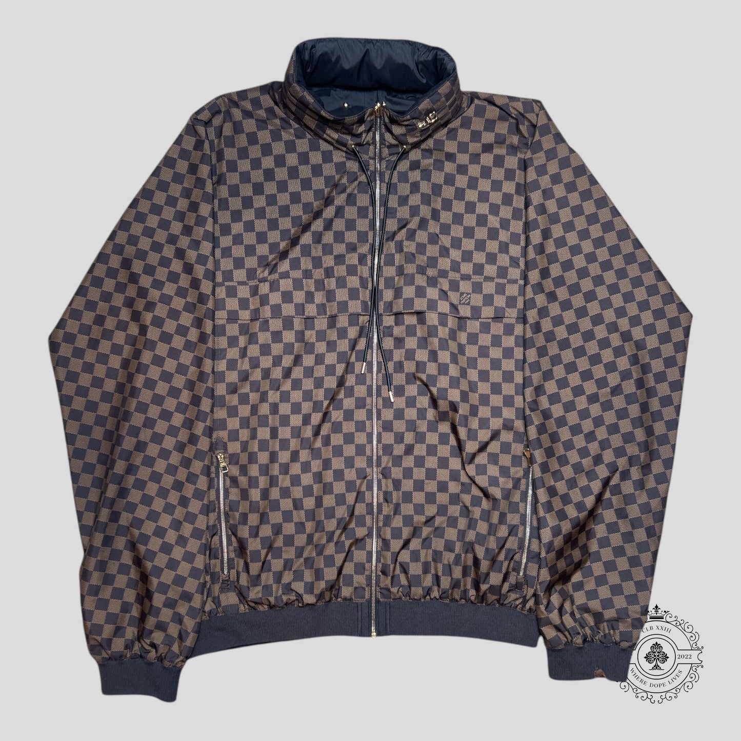 Louis Vuitton Reversible Checkered Damier Windbreaker in Brown