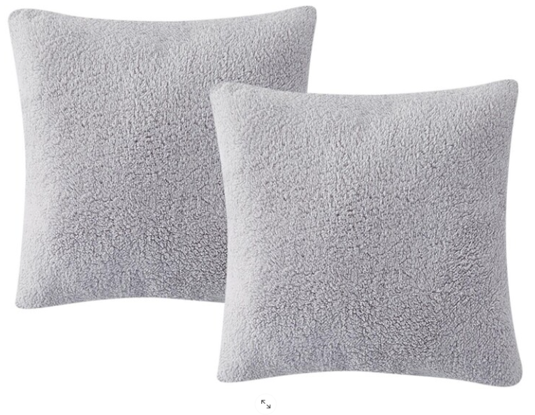 Birch Trails Solid Sherpa Set of 2 Decorative Pillows18″ x 18″