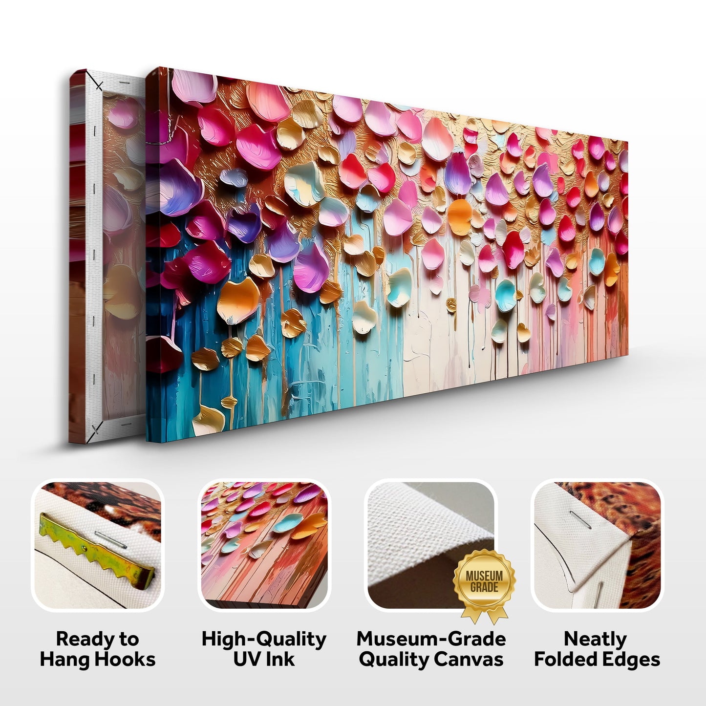 Vibrant Petals Impasto Wall Art