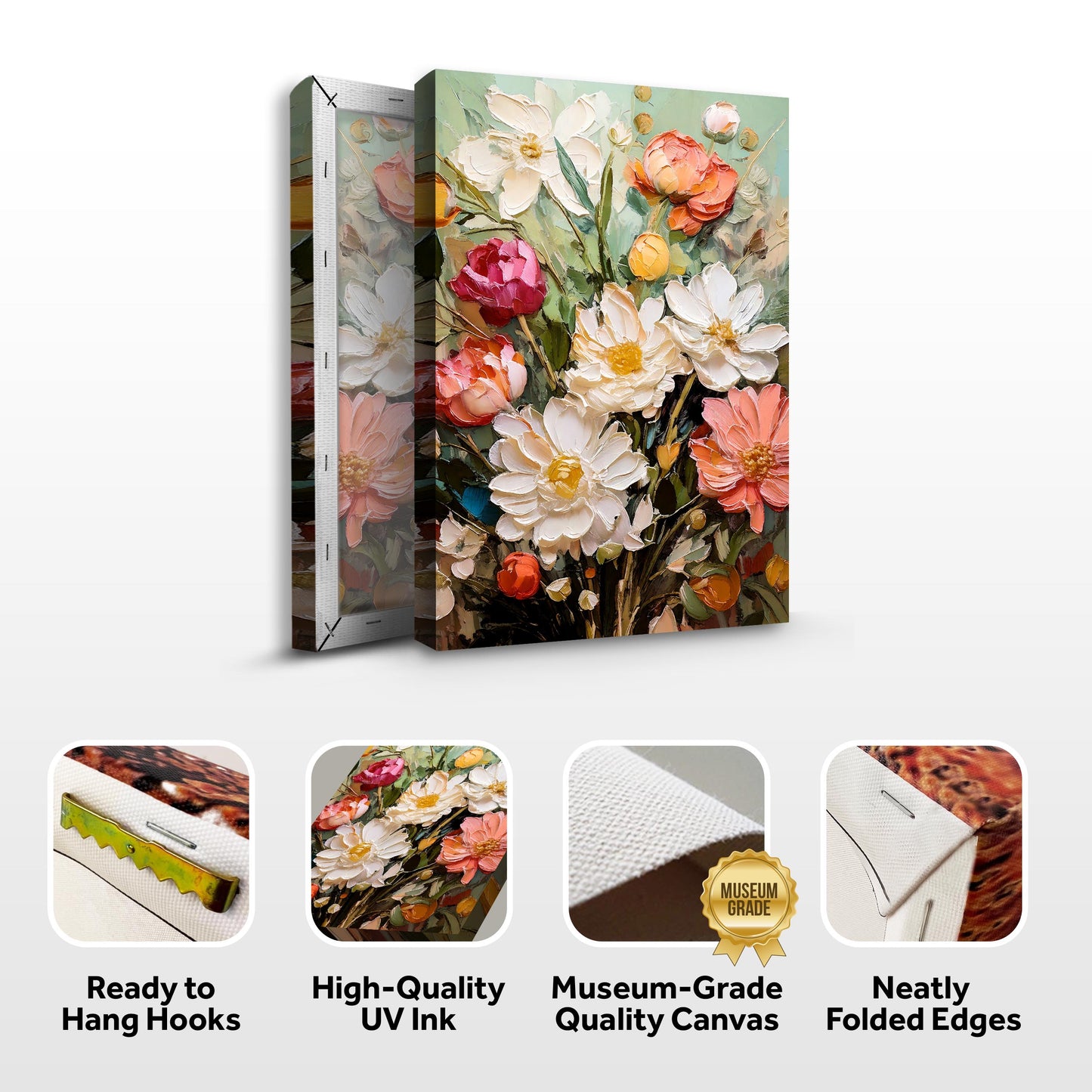Serene Blossoms Impasto Wall Art