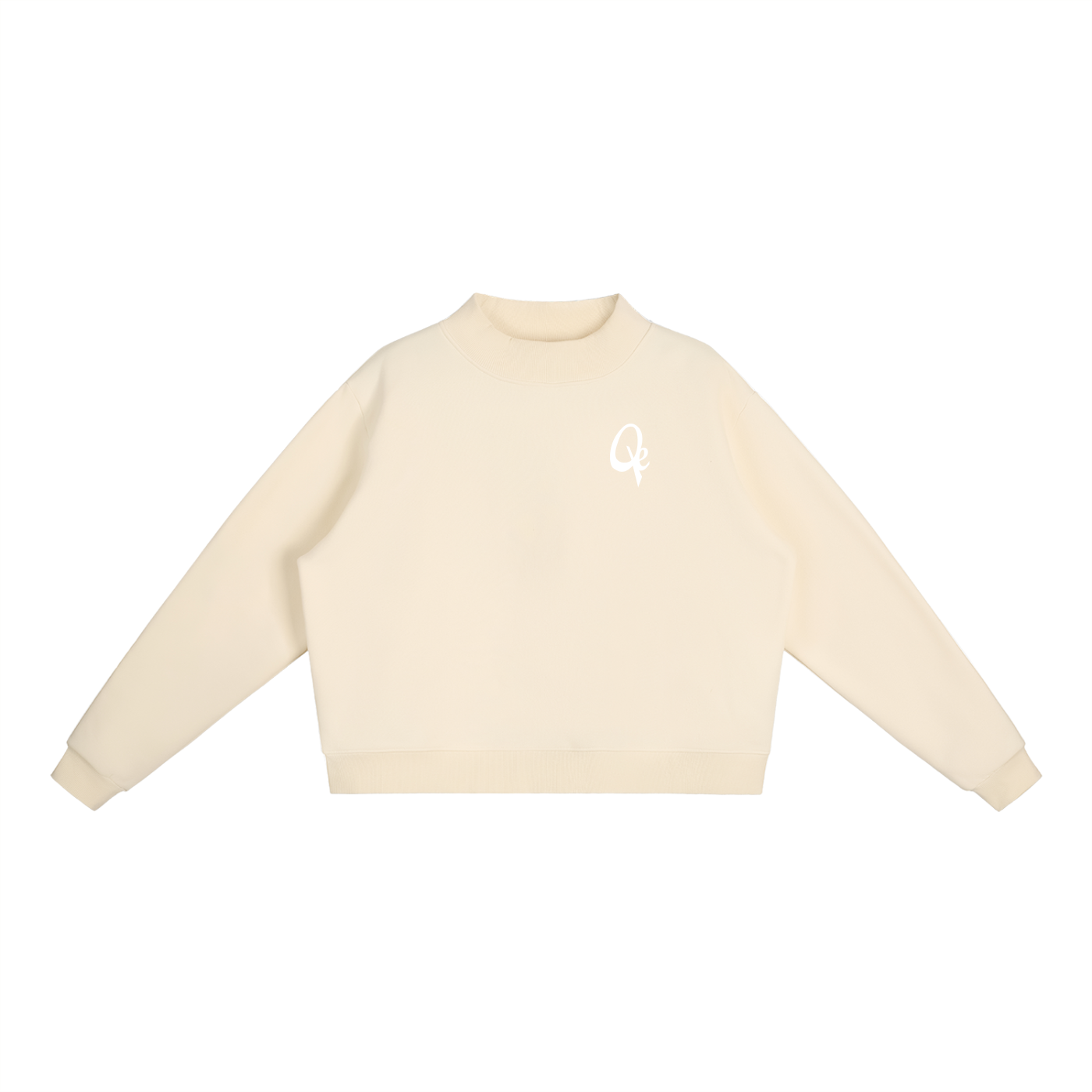 QE Essential Fleece Mock-Neck Crew Sweatshirt