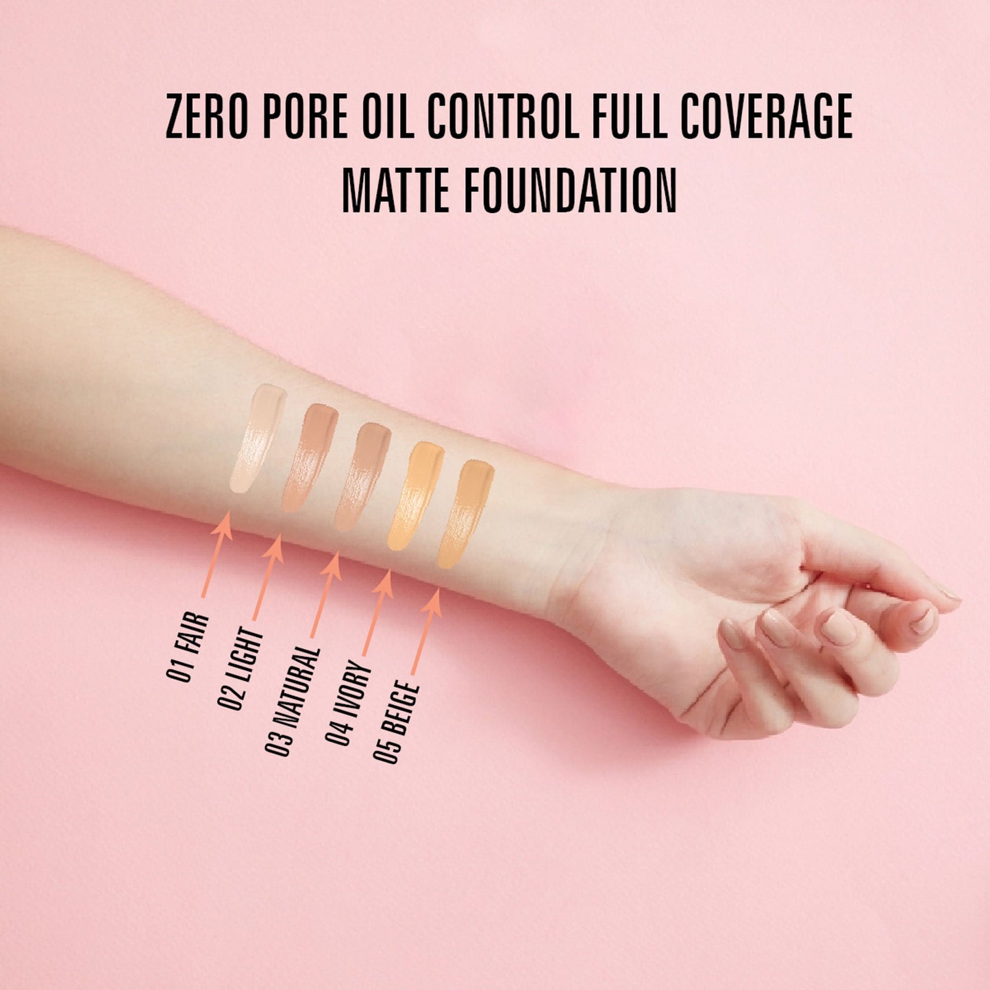 Matt Look Zero Pore Oil Control Full Coverage Matte Foundation - Light