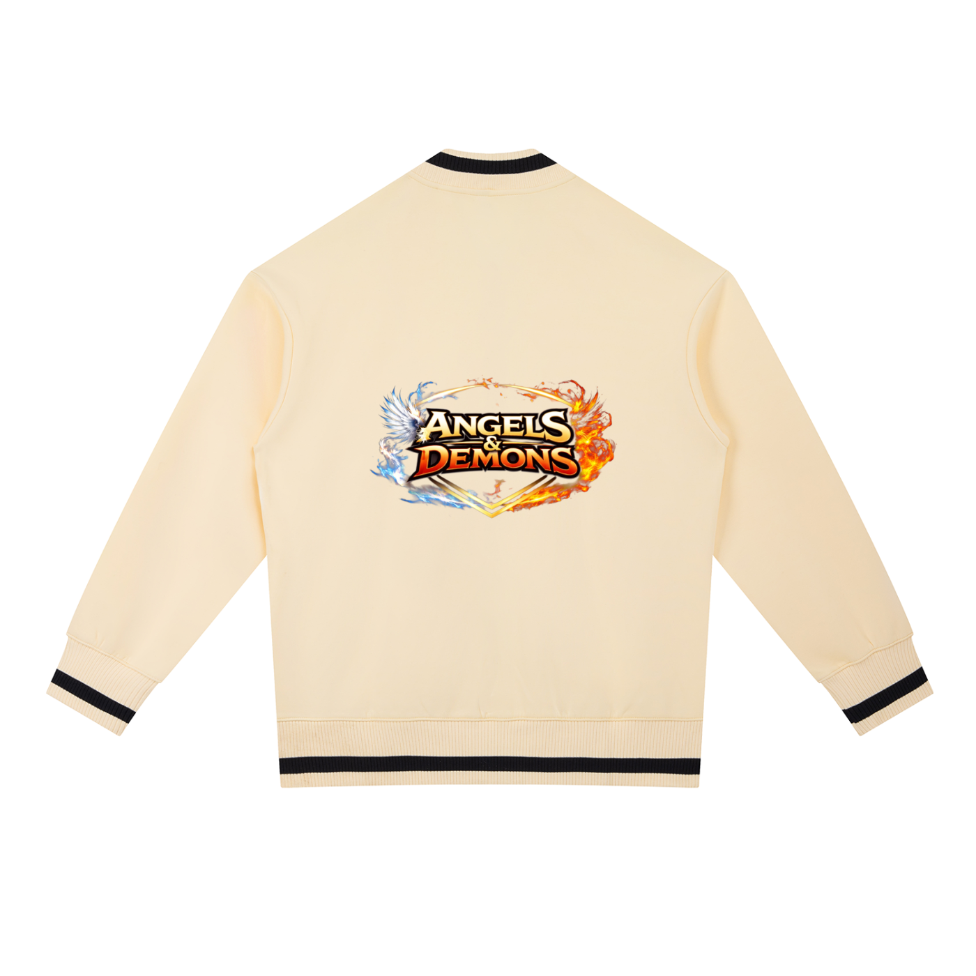 QE Angels & Demons Contrast Piping Zip Bomber Jacket