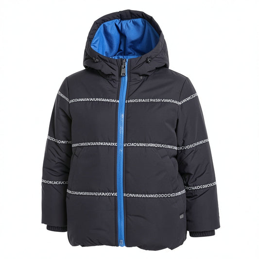 Calvin Klein Little Boys Hooded Logo-Tape Bubble Jacket ,Size 5/6