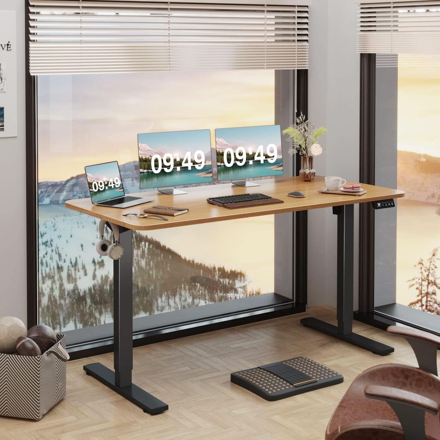 Electric Height Adjustable Standing Desk 55x24 Memory Preset