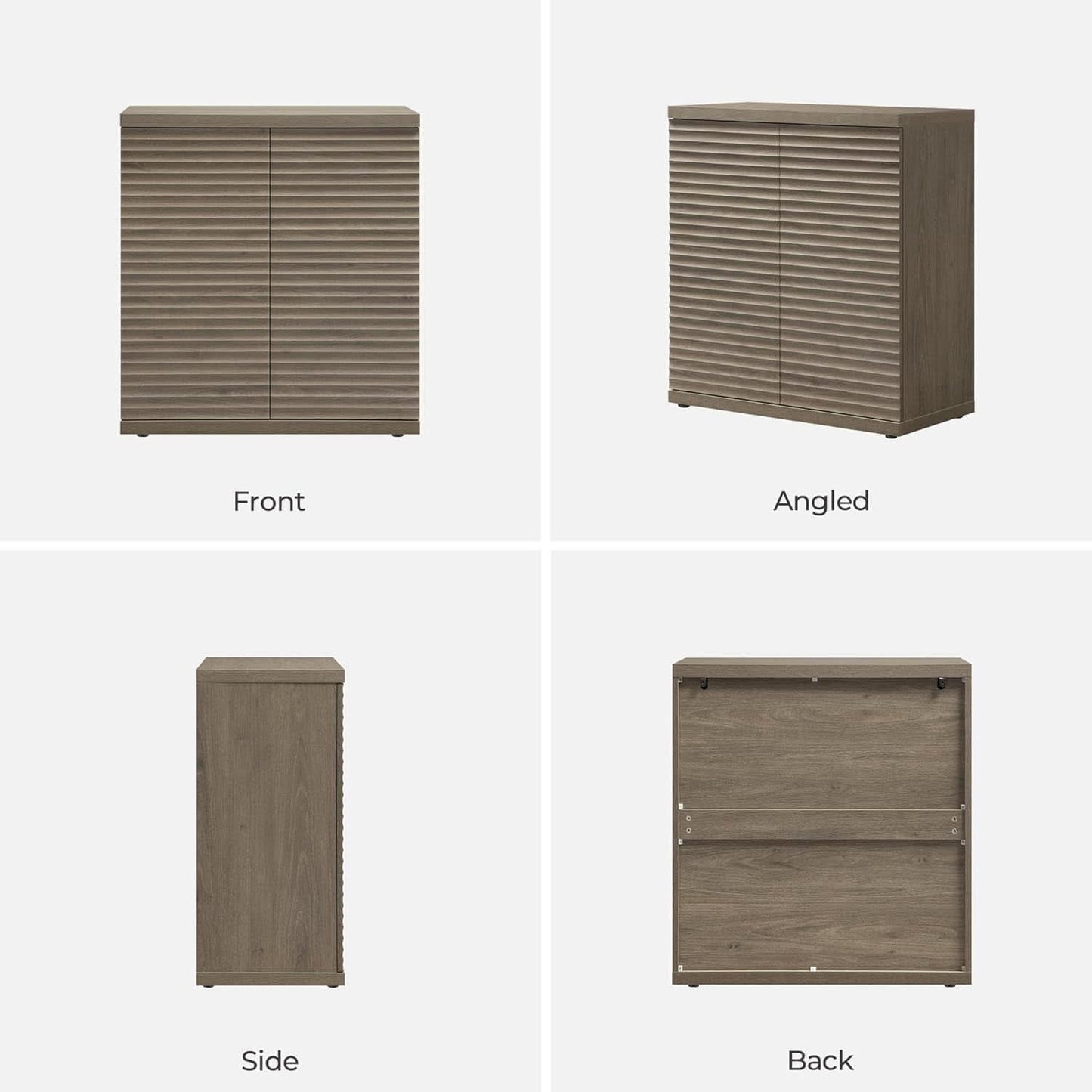 Modern Buffet Cabinet With Wave Panel Doors Large Storage