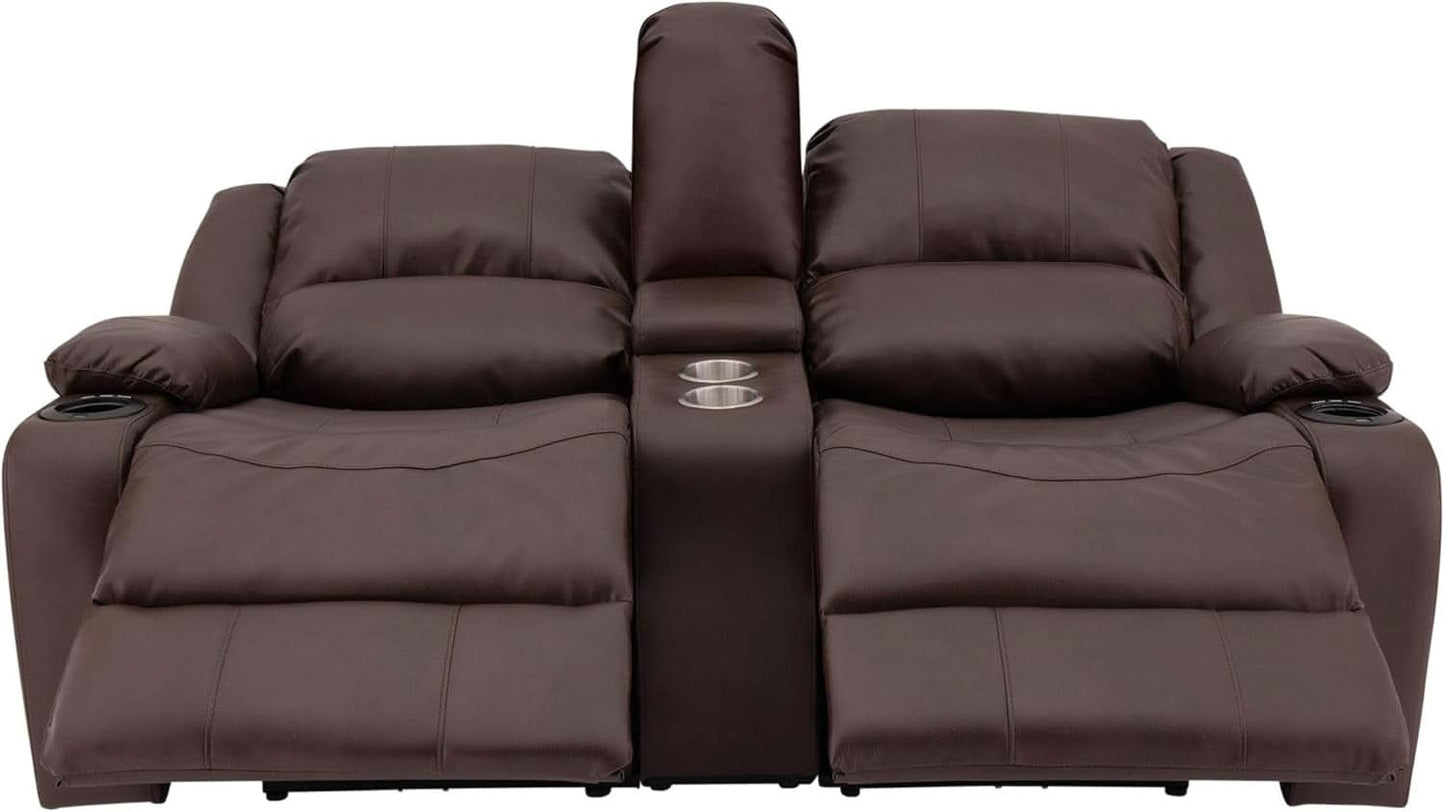 67 Inch Powered RV Wall Hugger Recliner Sofa Mahogany