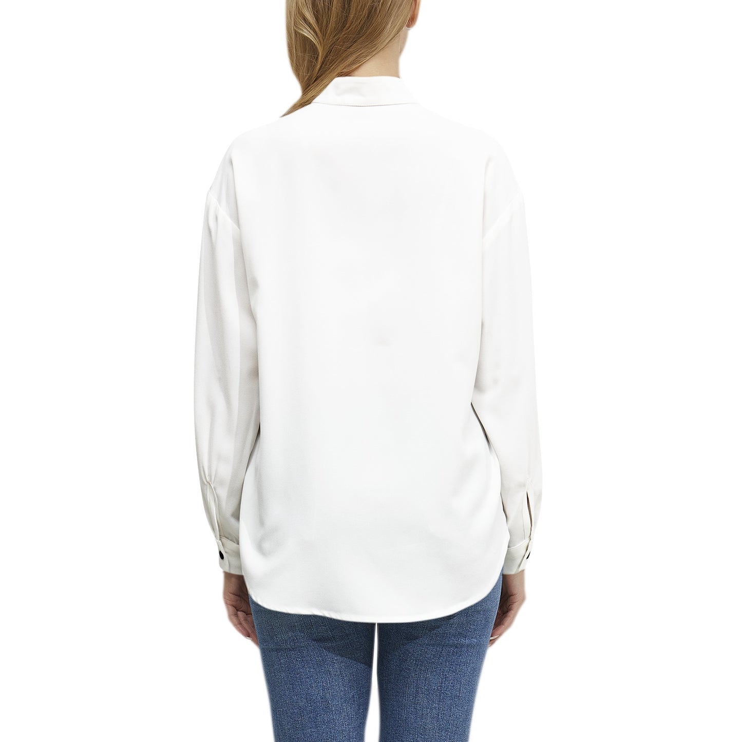 Classic QE Women Long Sleeve Button Up Casual Shirt Top