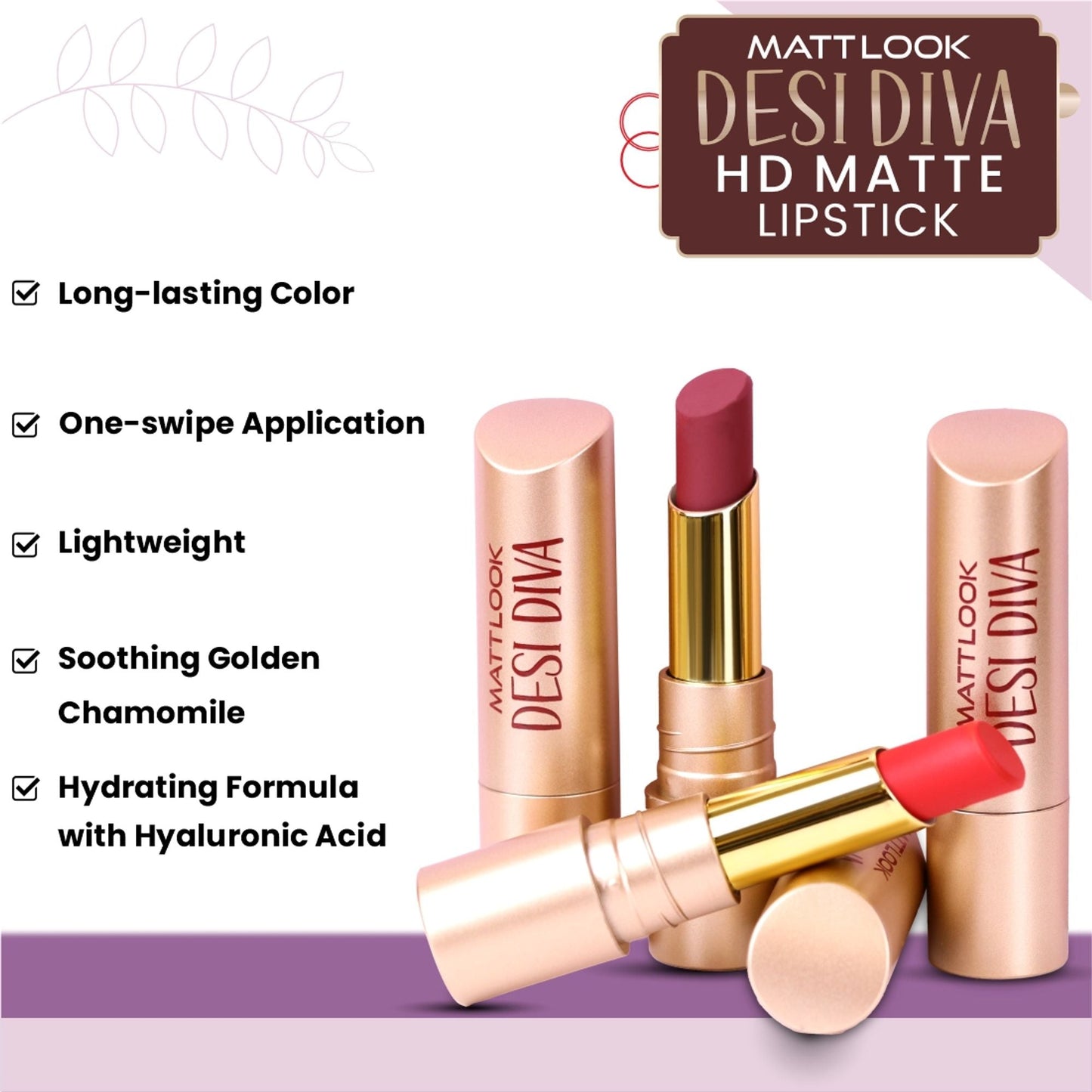 Matt Look Desi Diva HD Matte Lipstick - Maroon Fever-09