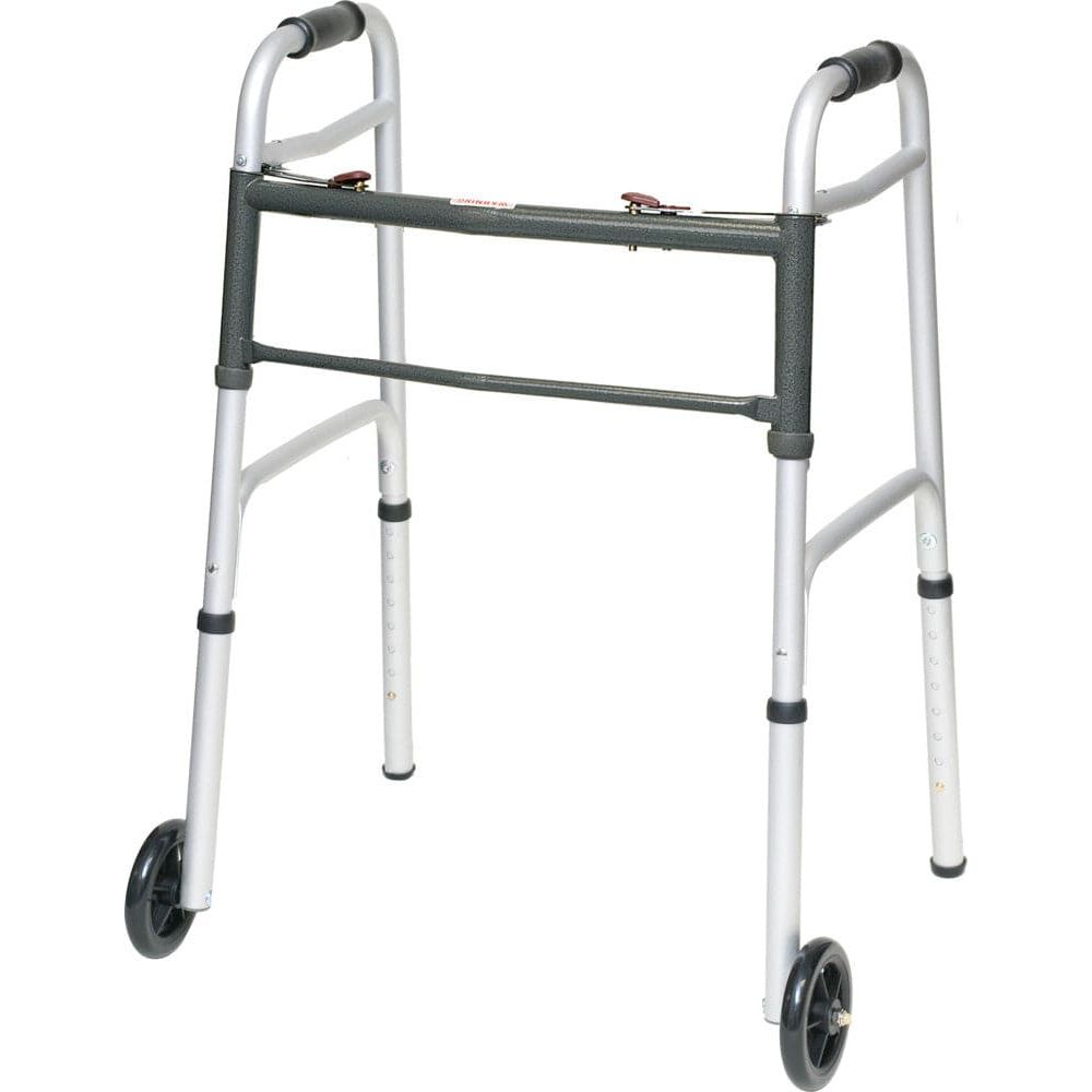 ProBasics Walker Folding  Two Button With Wheels
