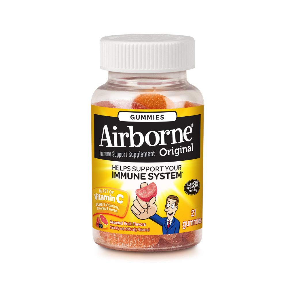 Airborne Immune Support Gummies, Vitamin C & Zinc, Assorted Fruit - 21 Count