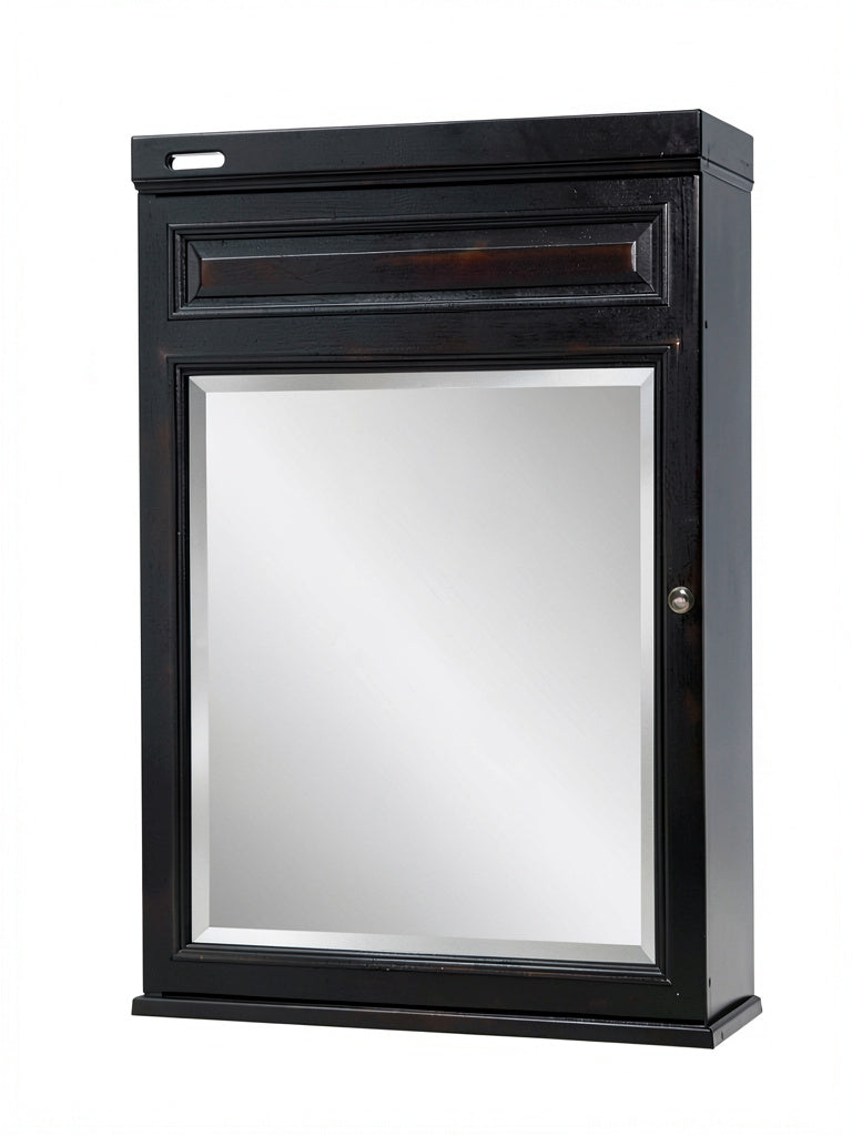 Sunny Wood BH2635m Barton Hill 26in Single Door Medicine Cabinet – Black