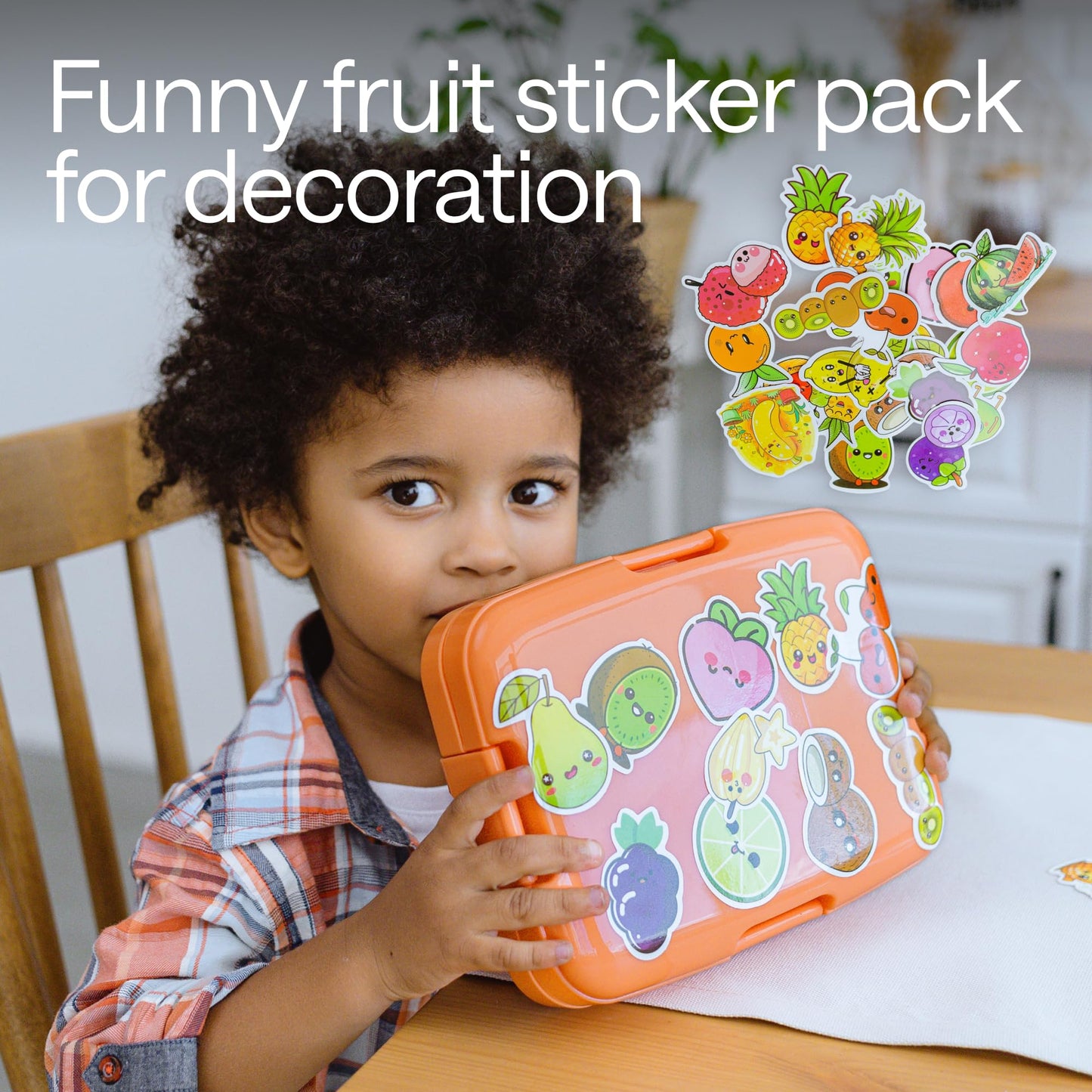 WONDER FAMILY Bento Box 5 Leakproof Containers Insulated Lunch Box Orange