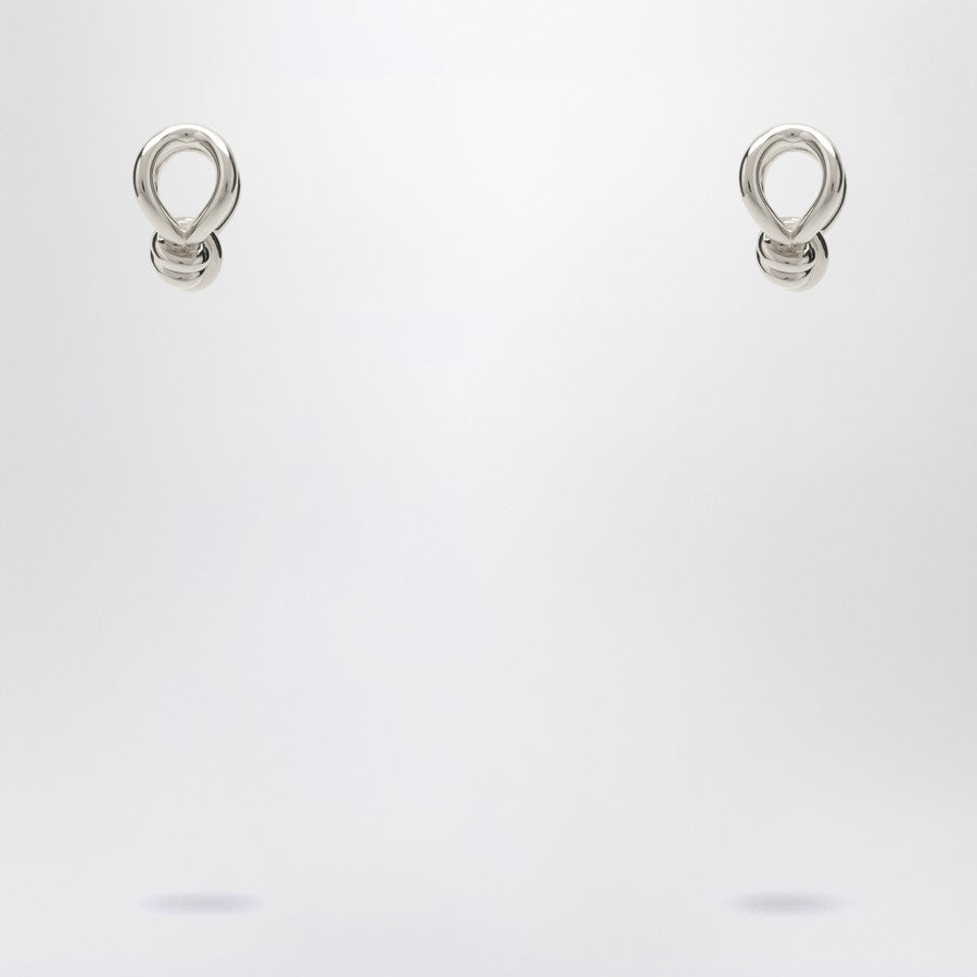 Bottega Veneta Women Silver Earrings With Knot Detail.