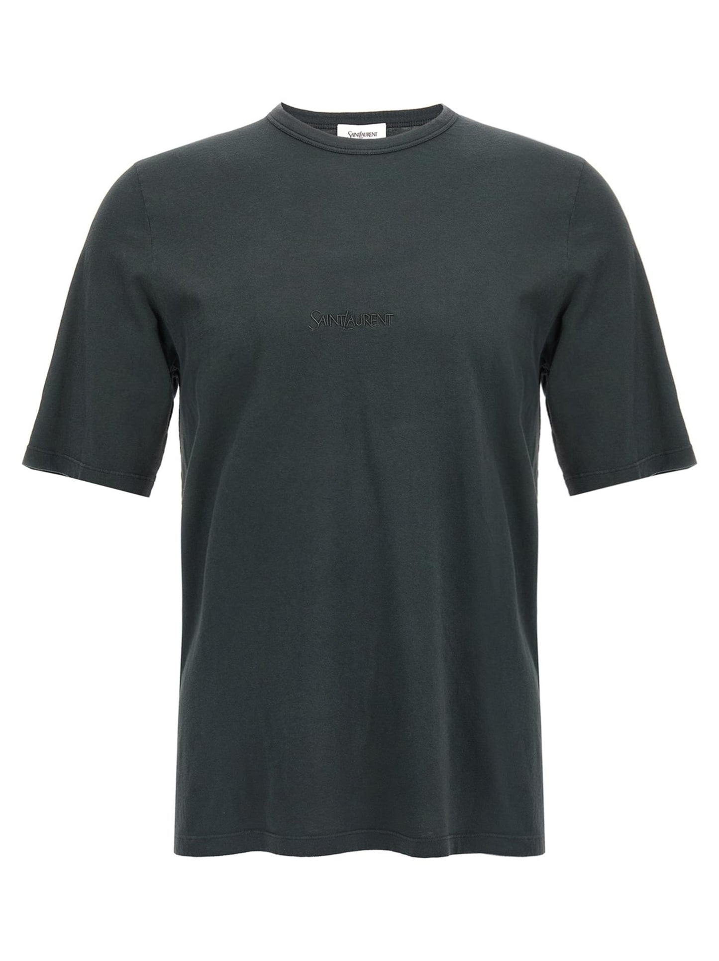 Saint Laurent Men Logo Embroidery T-Shirt