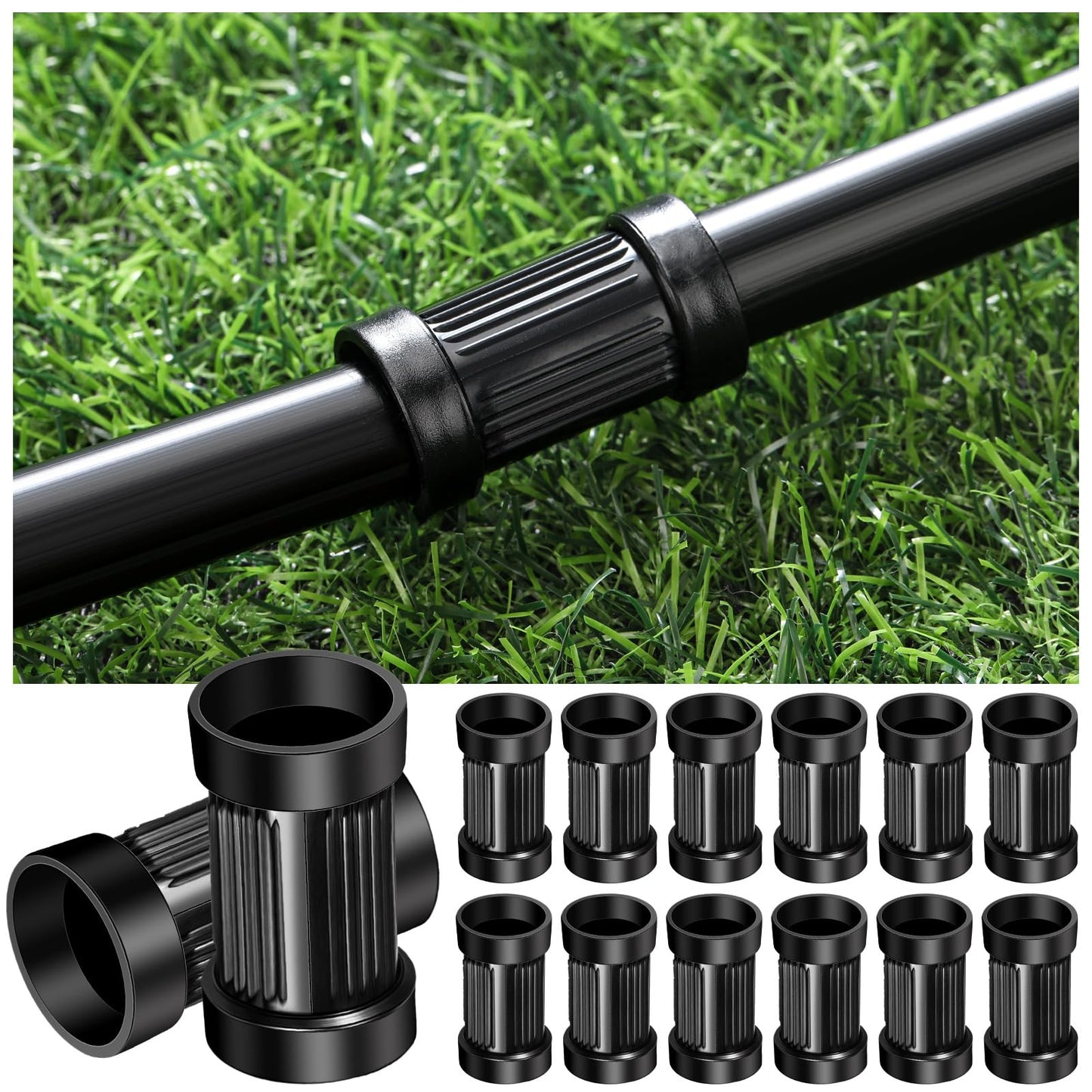 Pangda 25 Pack 1/2" PVC Compression Coupling Drip Irrigation Black