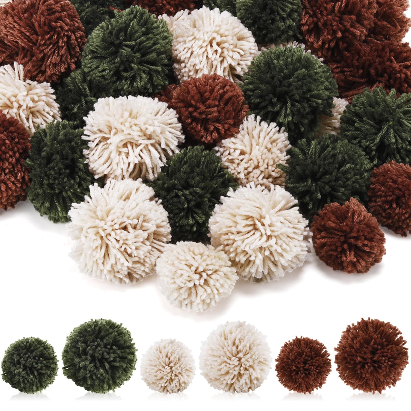 Hahafelt 60 Pcs Yarn Pom Poms 2.5'' Bright Colorful Bulk Crafts