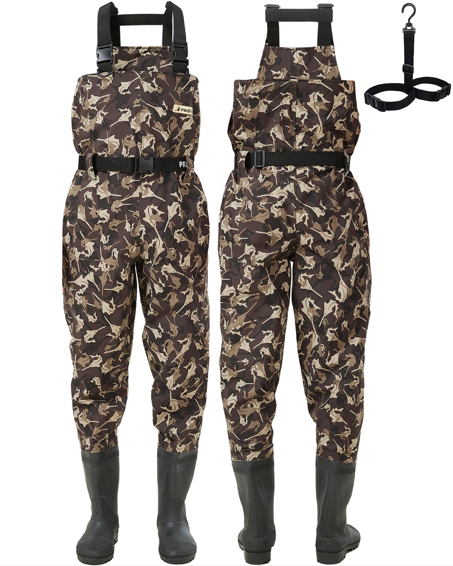 Pristis Taslan Fishing Waders Bootfoot Breathable CAMO Lightweight Size W14/M13