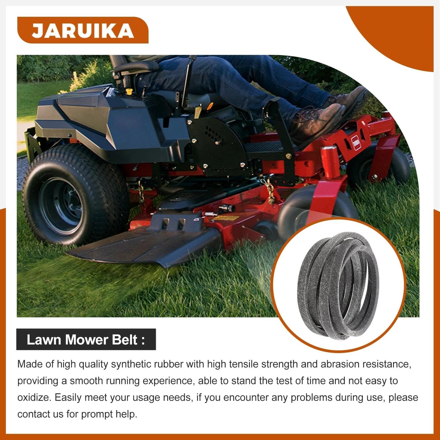 Jaruika Mower Deck Belt Craftsman LT1000 LT2000 LT3000 42 Inch Black 1/2x95