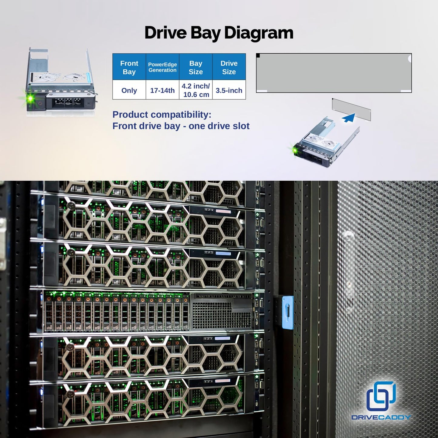 DRIVECADDY 3-Pack 3.5" Hard Drive Caddy 2.5" to 3.5" Adapter Dell Servers
