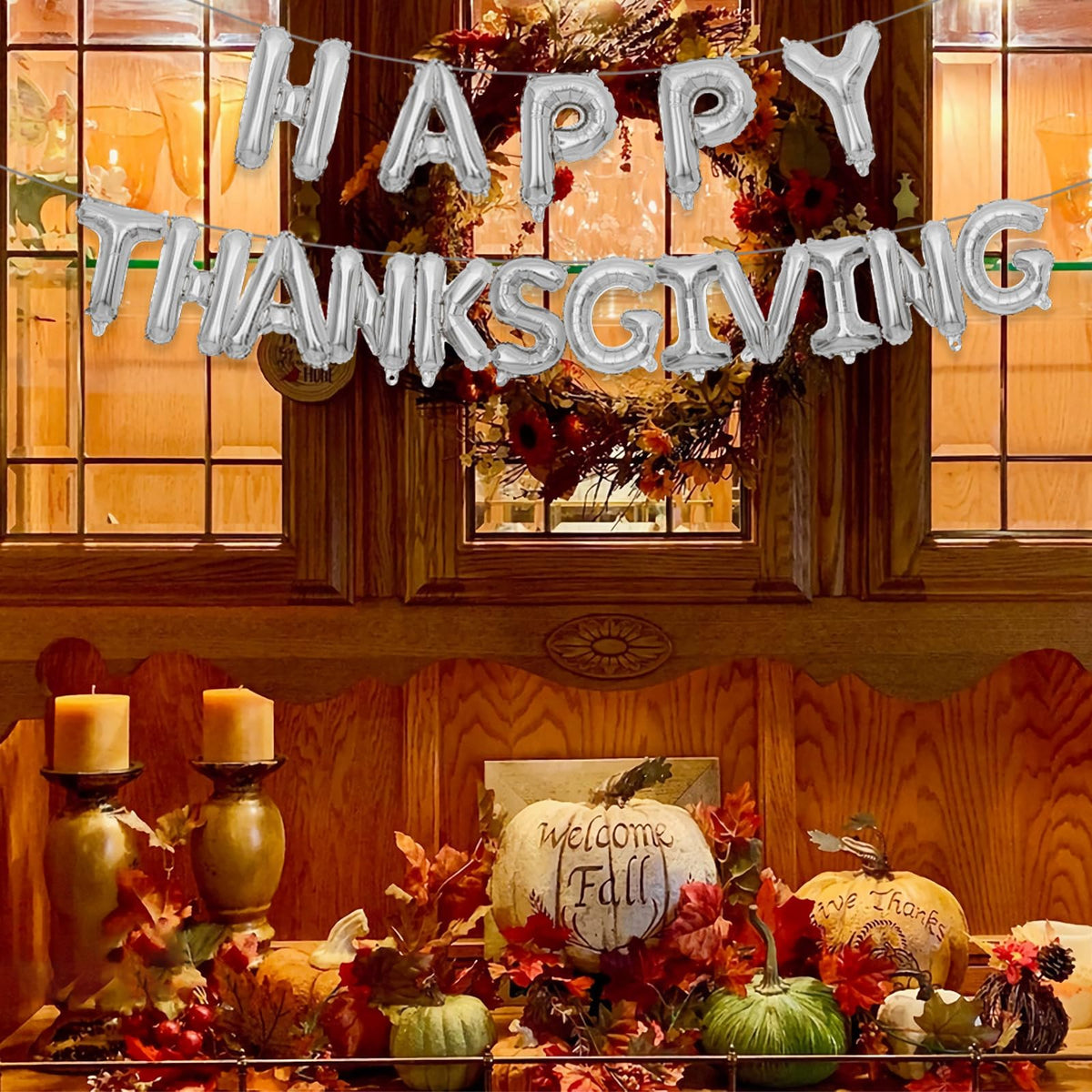 VHUWE Happy Thanksgiving Balloon Banner, 16-Inch