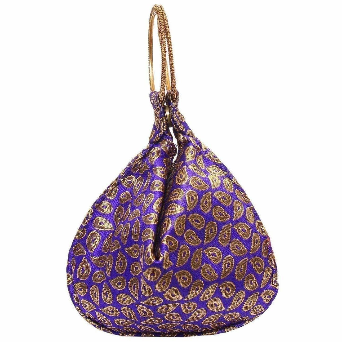 Ethnic Clutch Silk Potli Batwa Pouch Bag with Metal Bead work