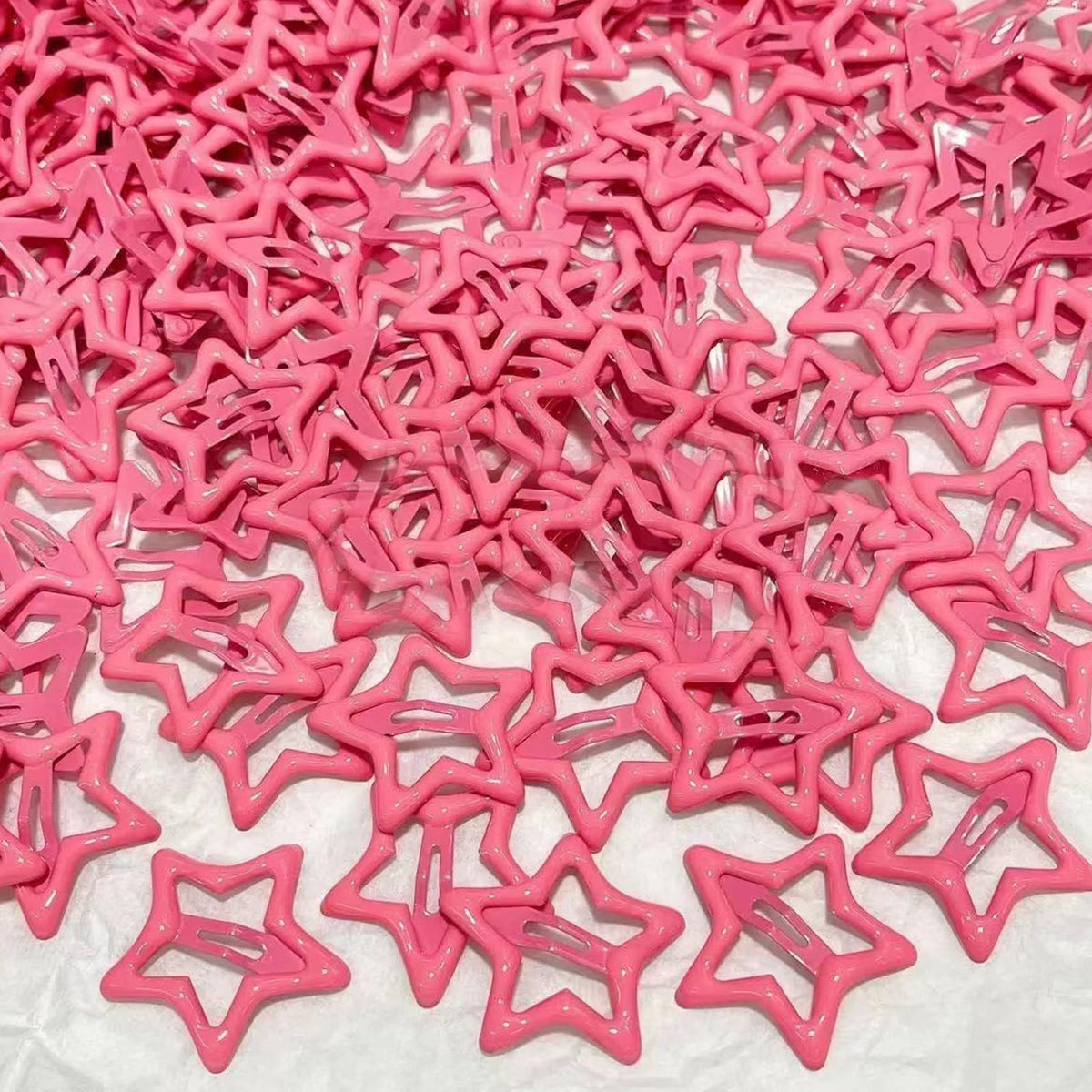Pink Star Snap Hair Clips