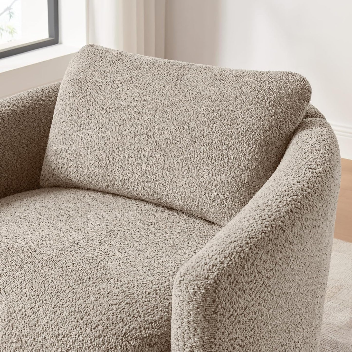 Boucle Barrel Chair Set 2 CloudSoftSherpaLounge Velvet