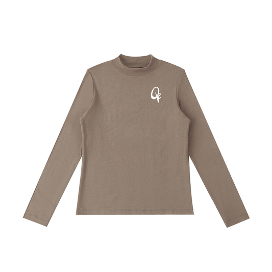 QE Essential Mock Neck Long Sleeve T-Shirt