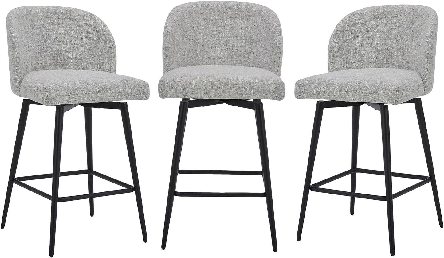 Counter Height Bar Stools Set of 3 26 Inch Seats 360 Swivel