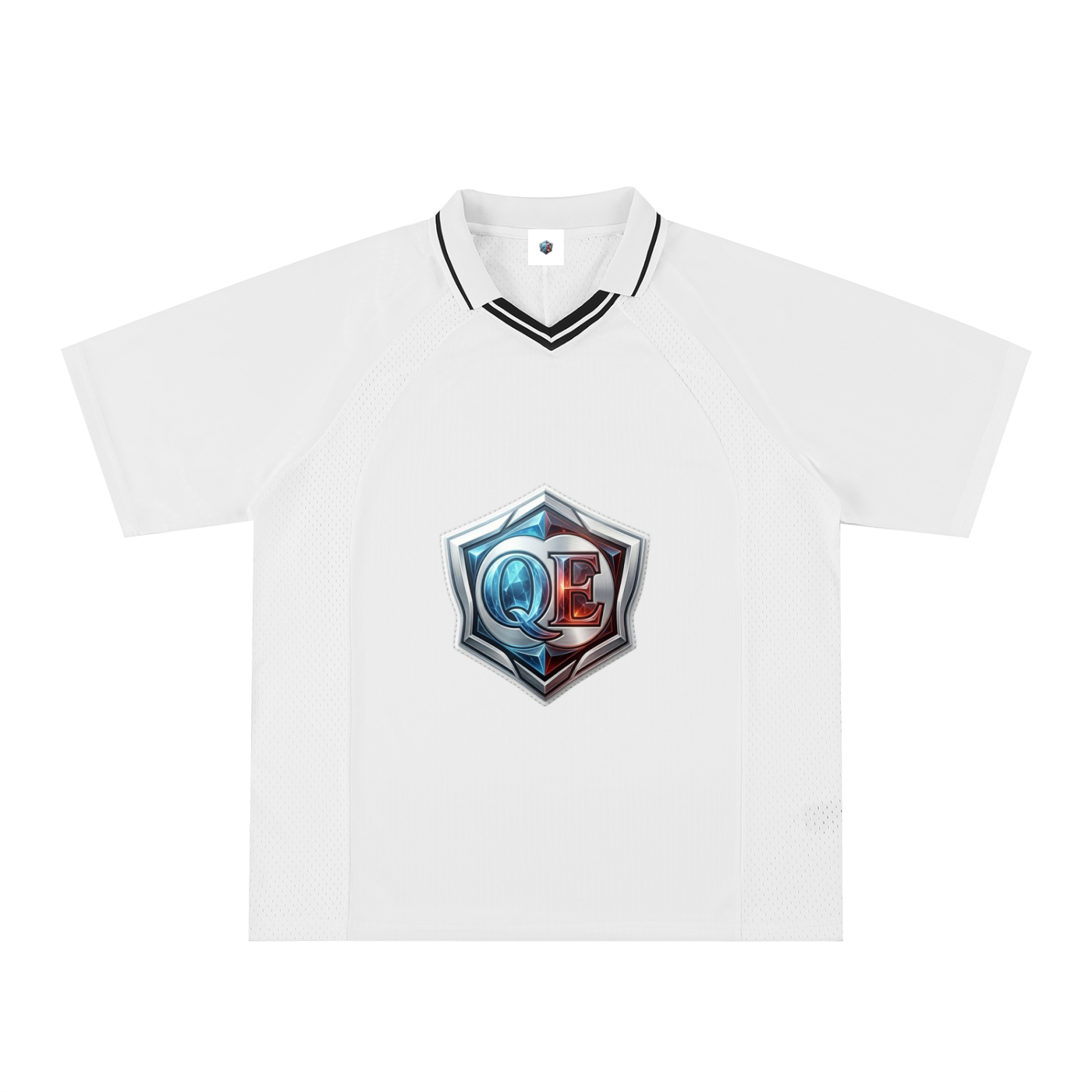 QE Shield Striped V-Neck Soccer Jersey