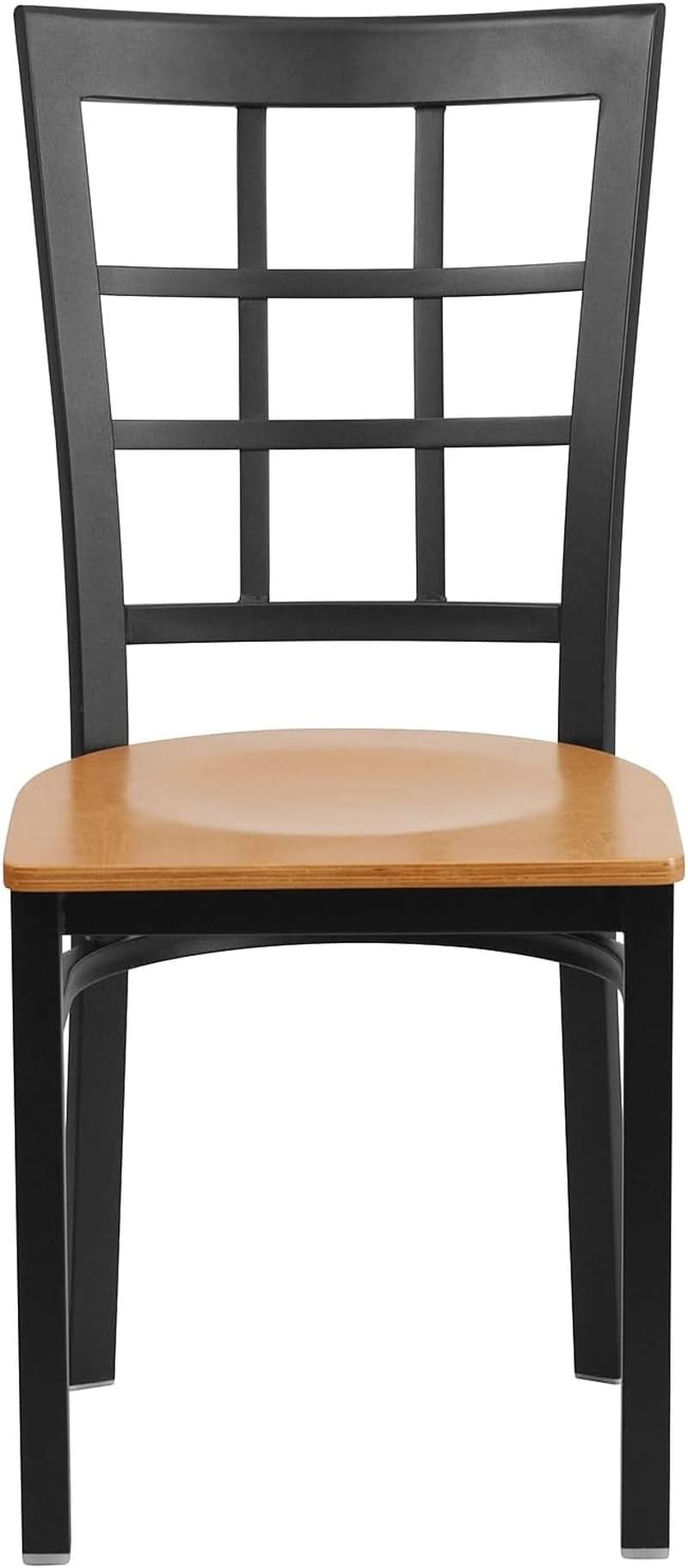 Hercules Series Black Metal Restaurant Chair With Wood Seat