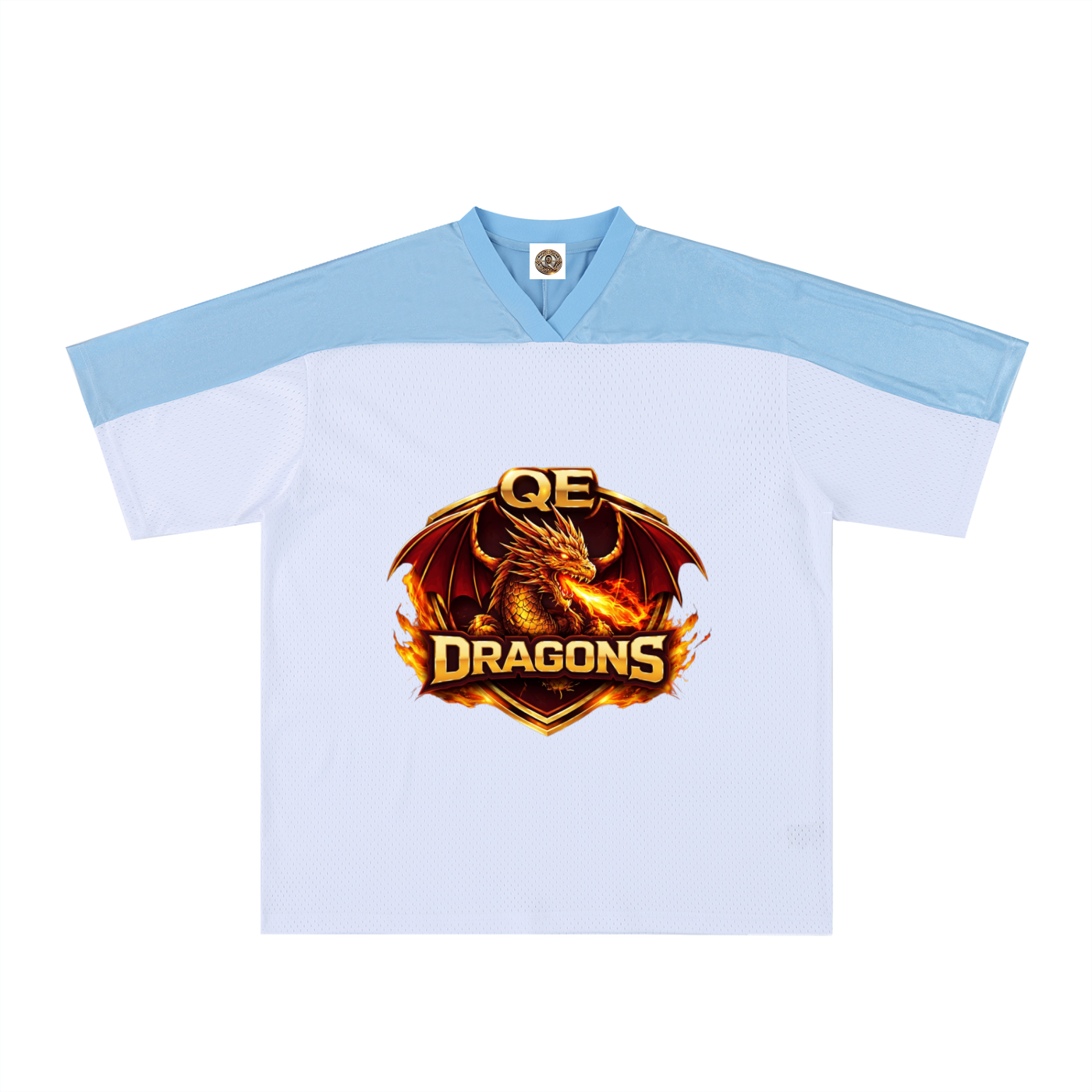QE Dragons Oversized Mesh V-Neck Soccer Jersey