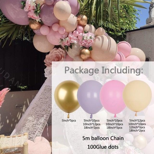85Pcs Purple Pink Balloon Arch Garland For Festival Family Engagement Wedding Birthday Theme Anniversary Celebration Decoration For Party