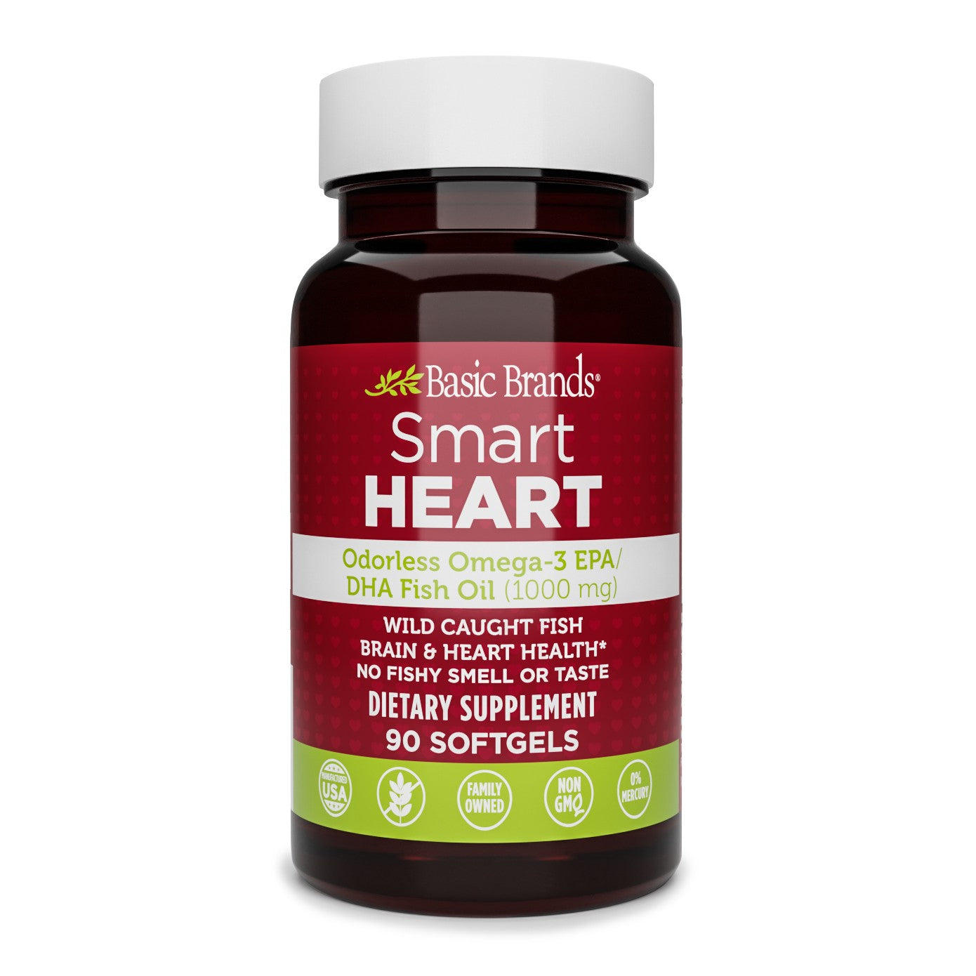 Basic Organics Omega-3 Natural Fish Oil (1000 Mg) - 50 Softgels