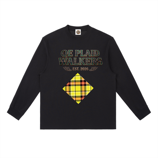 QE Plaid Walkers Essential Crewneck Long-Sleeve T-Shirt