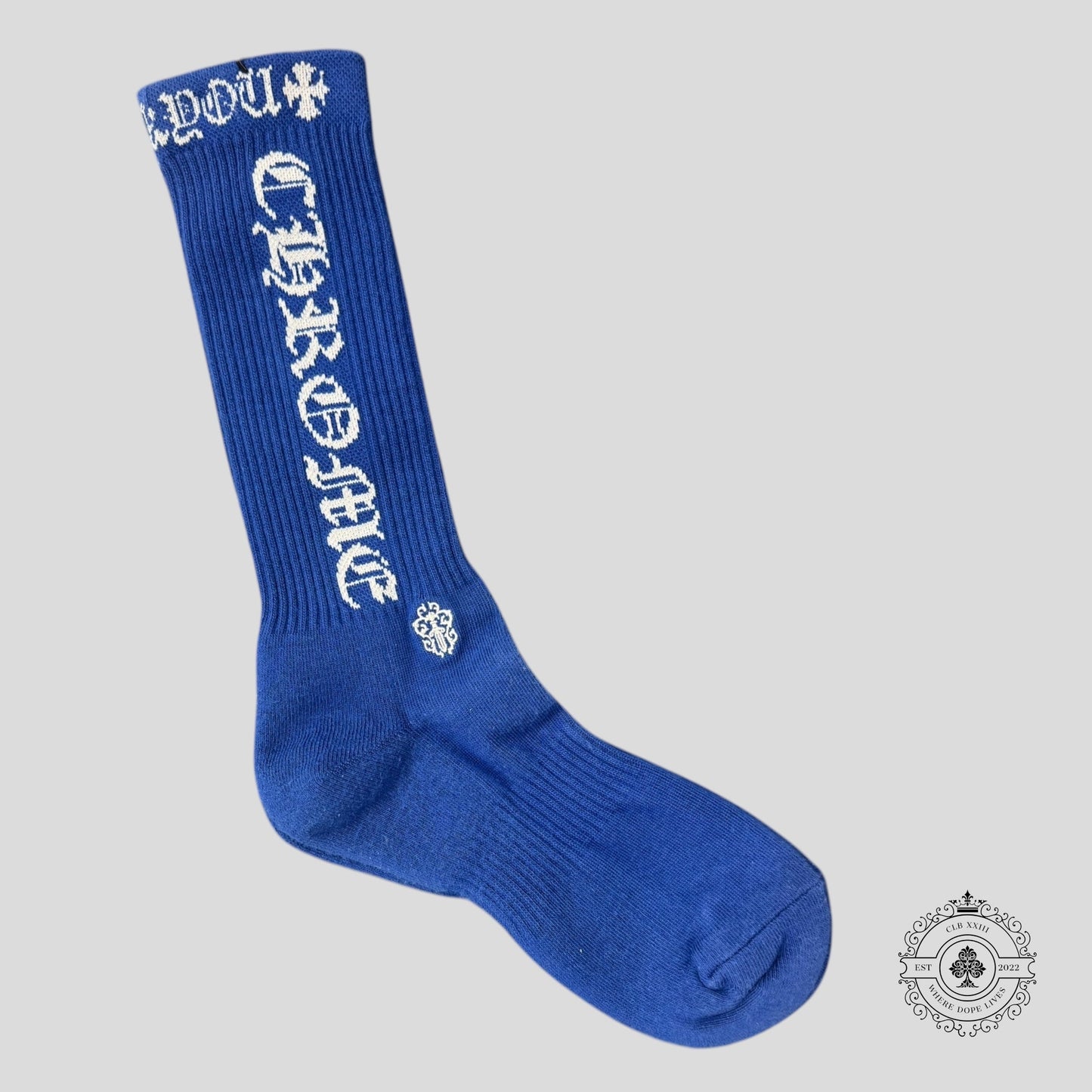 Chrome Hearts CH Logo Socks in Blue