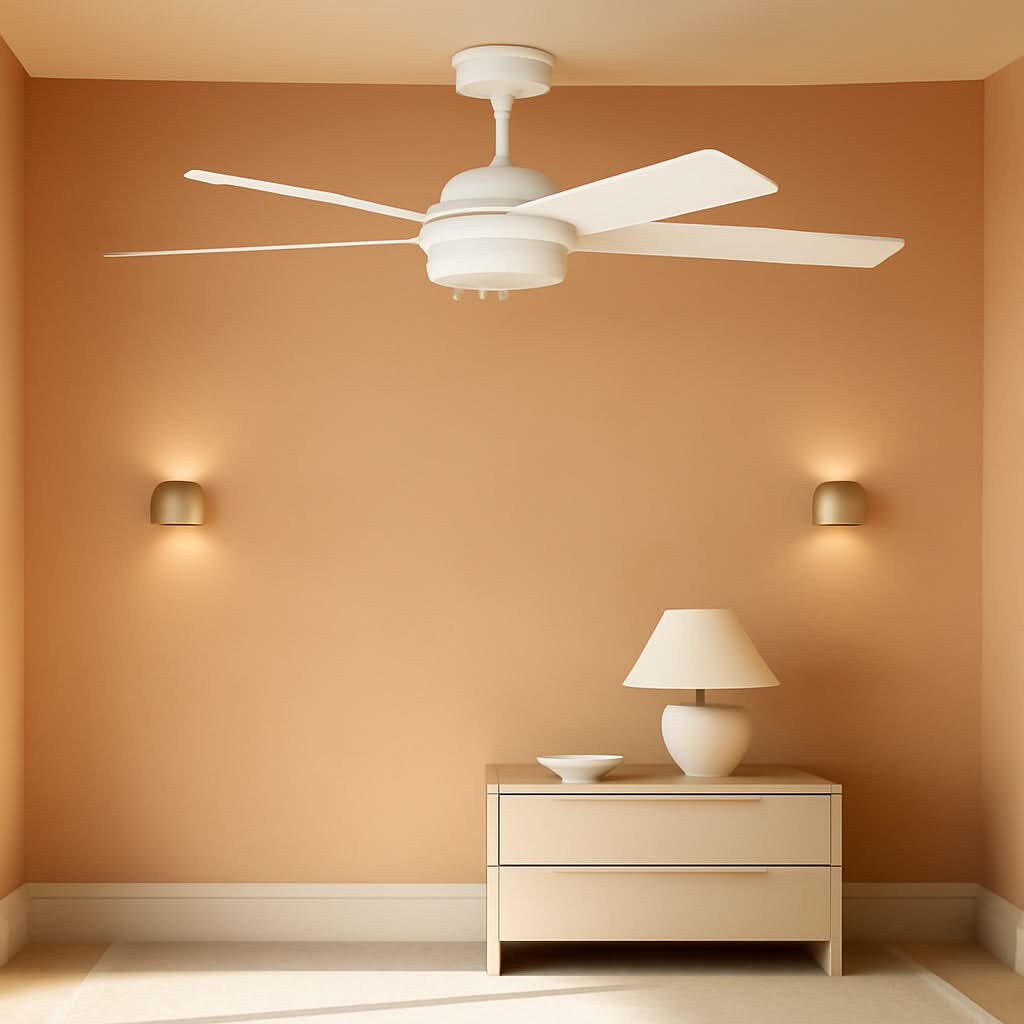 52 Inch White Ceiling Fan With Dimmable LED Lights